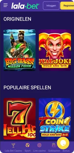 Hoofdpagina van het casino